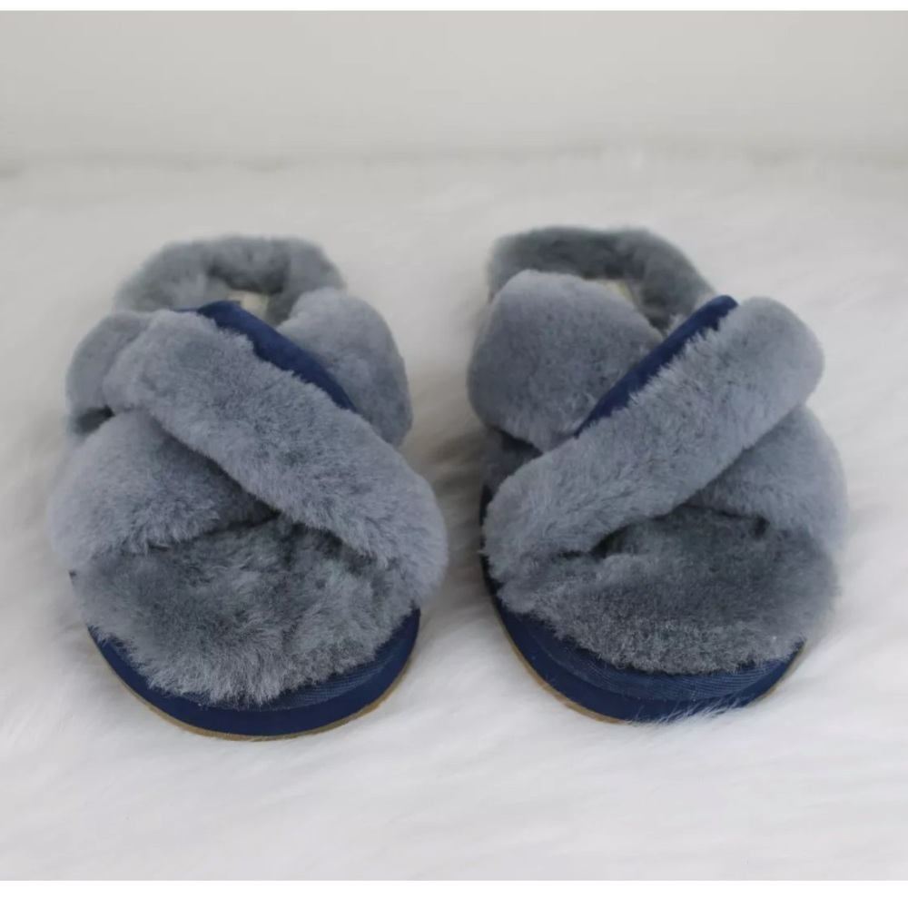 UGG ABELA GEYSER COLOR SHEEPSKIN SLIDES SLIPPERS - Picture 1 of 7